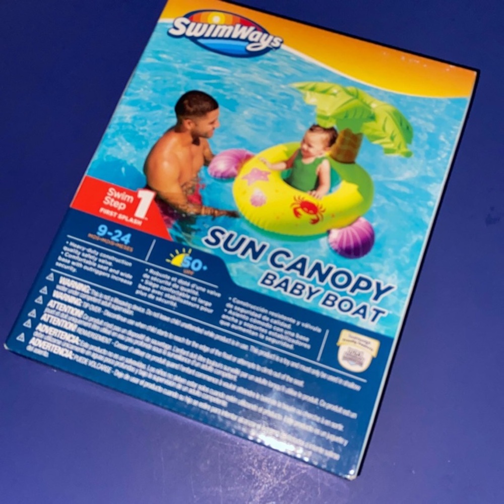 SwimWays-Swim Step 1-First Splash Baby Canopy Pool Float. 9-24 mos.